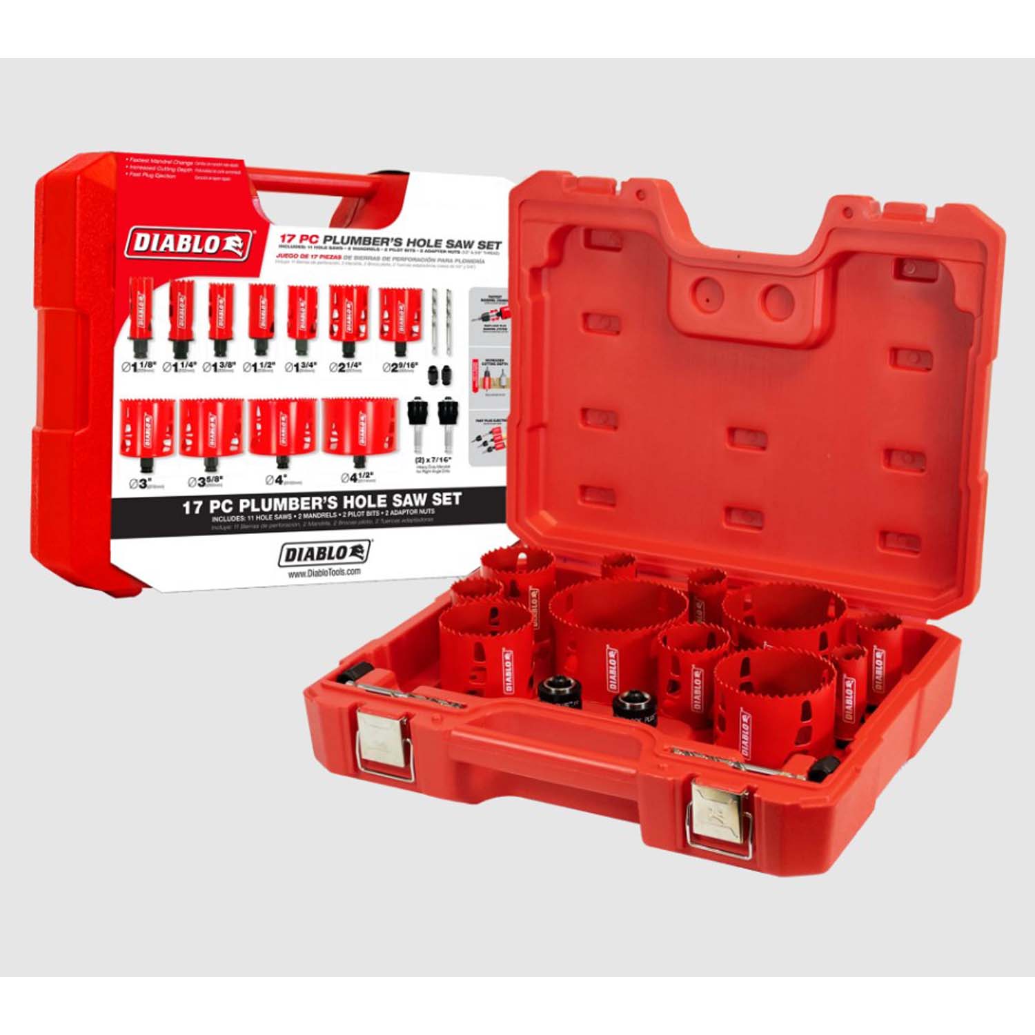 17 PIECE BI-METAL HOLESAW SET FOR PLUMBER'S