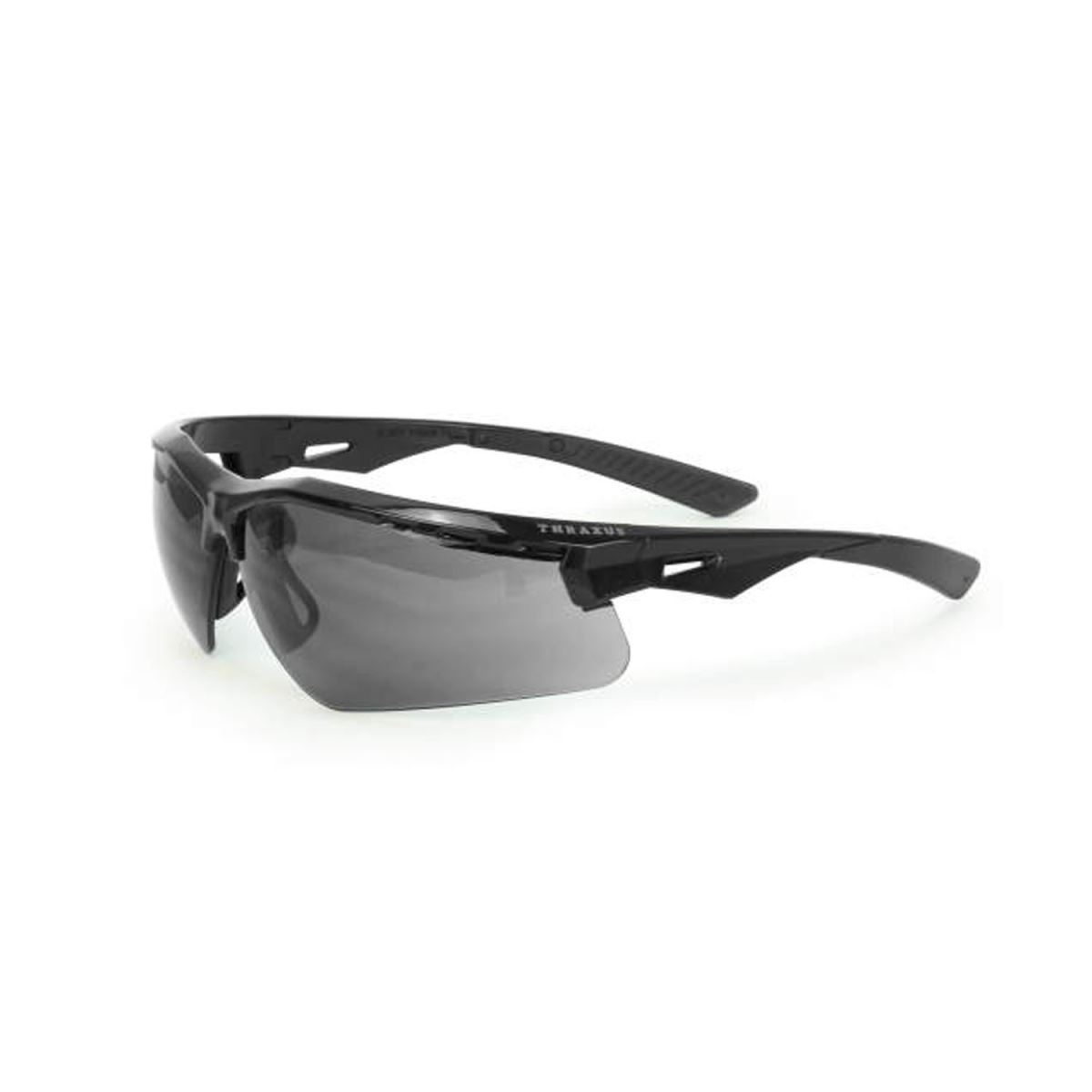 BLACK FRAME SMOKE I/O LENS THRAXUS SAFETY GLASSES