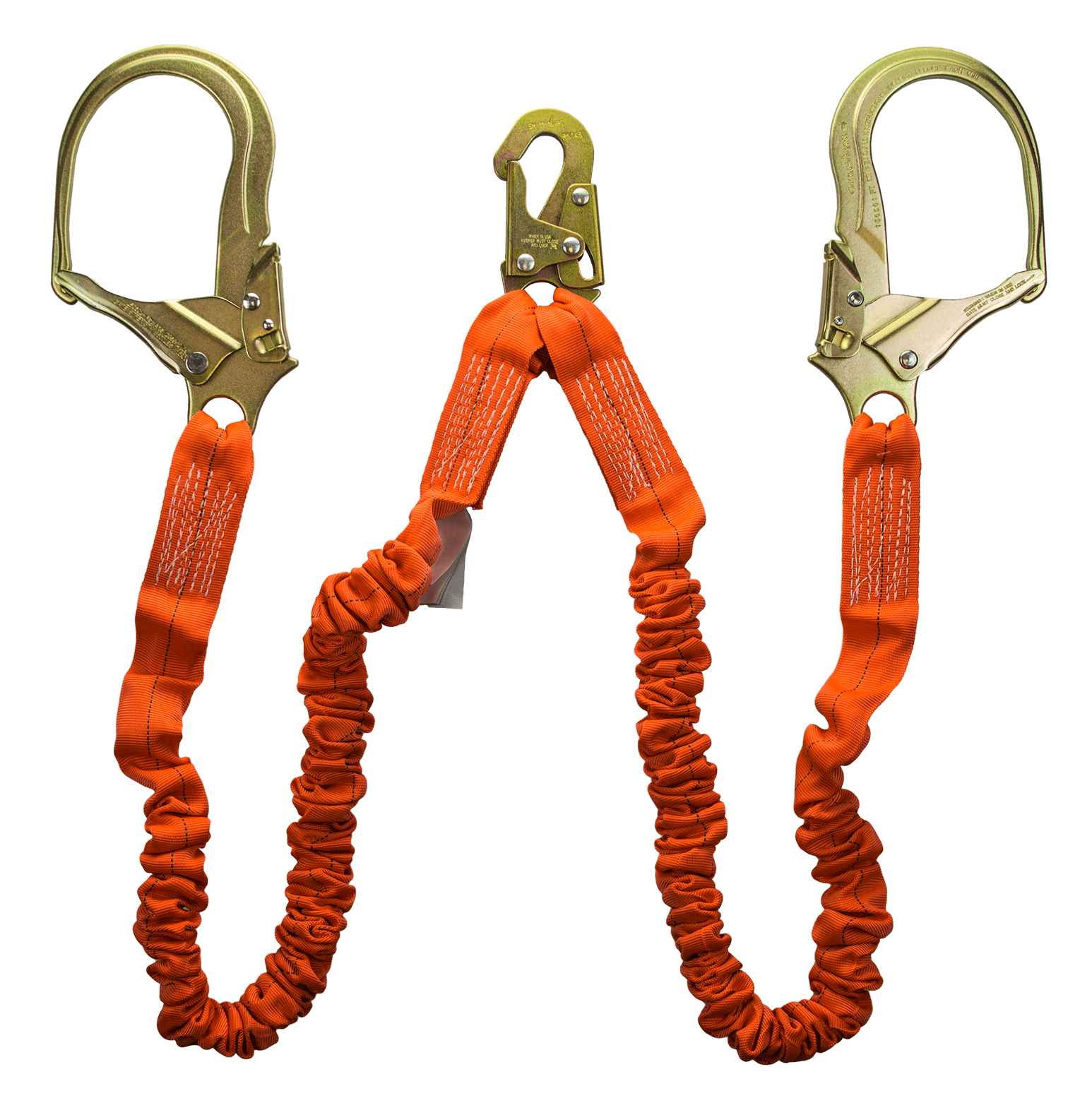 4.5 FT.-6 FT. SHOCK ABSORBING STRETCH LANYARD DBL LEG REBAR HOOK