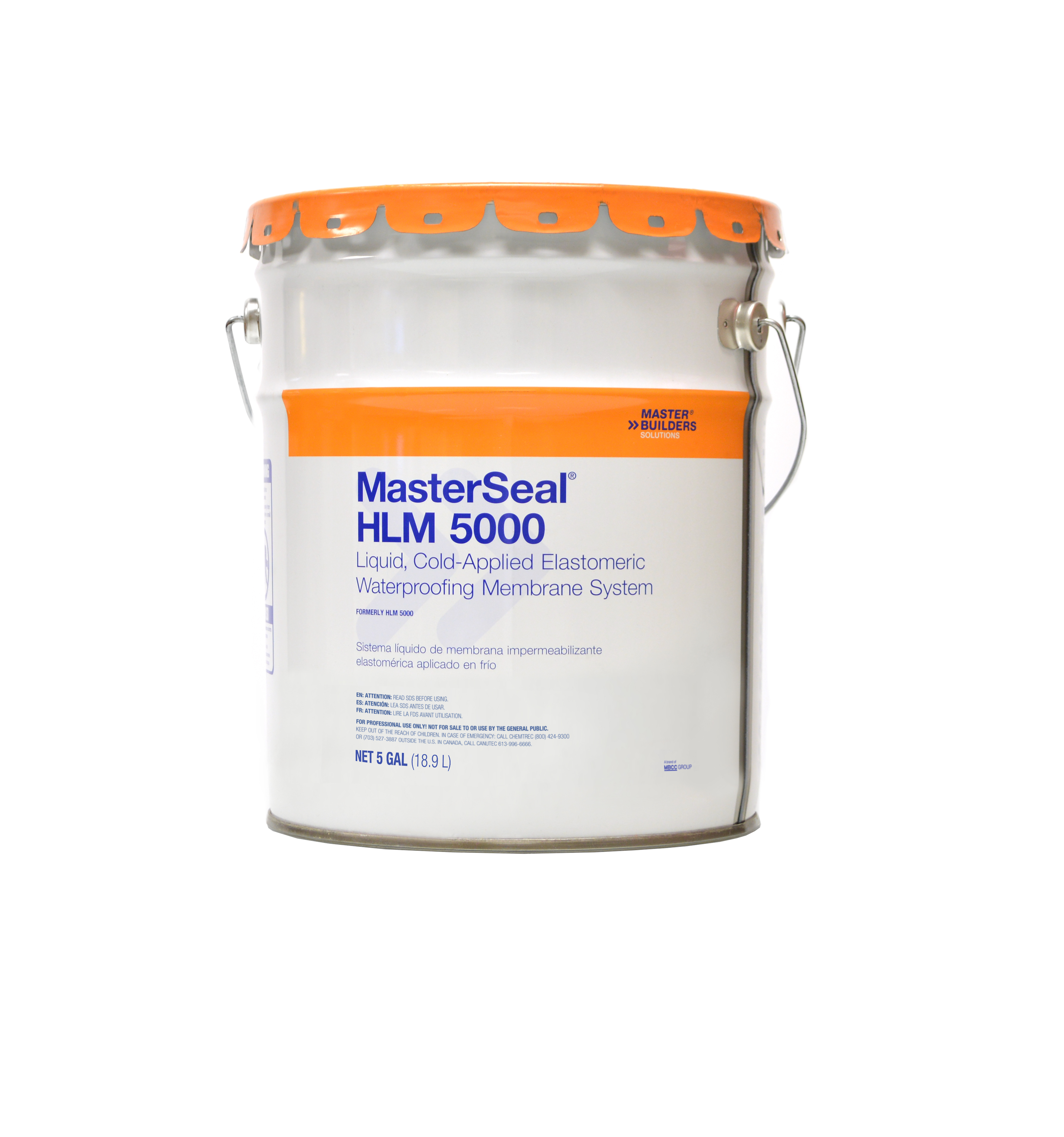 MASTERSEAL HLM 5000 SPRAY GRADE WATERPROOFING 5 GALLON LIQUID COLD-APPLIED ELASTOMERIC MEMBRANE SYSTEM