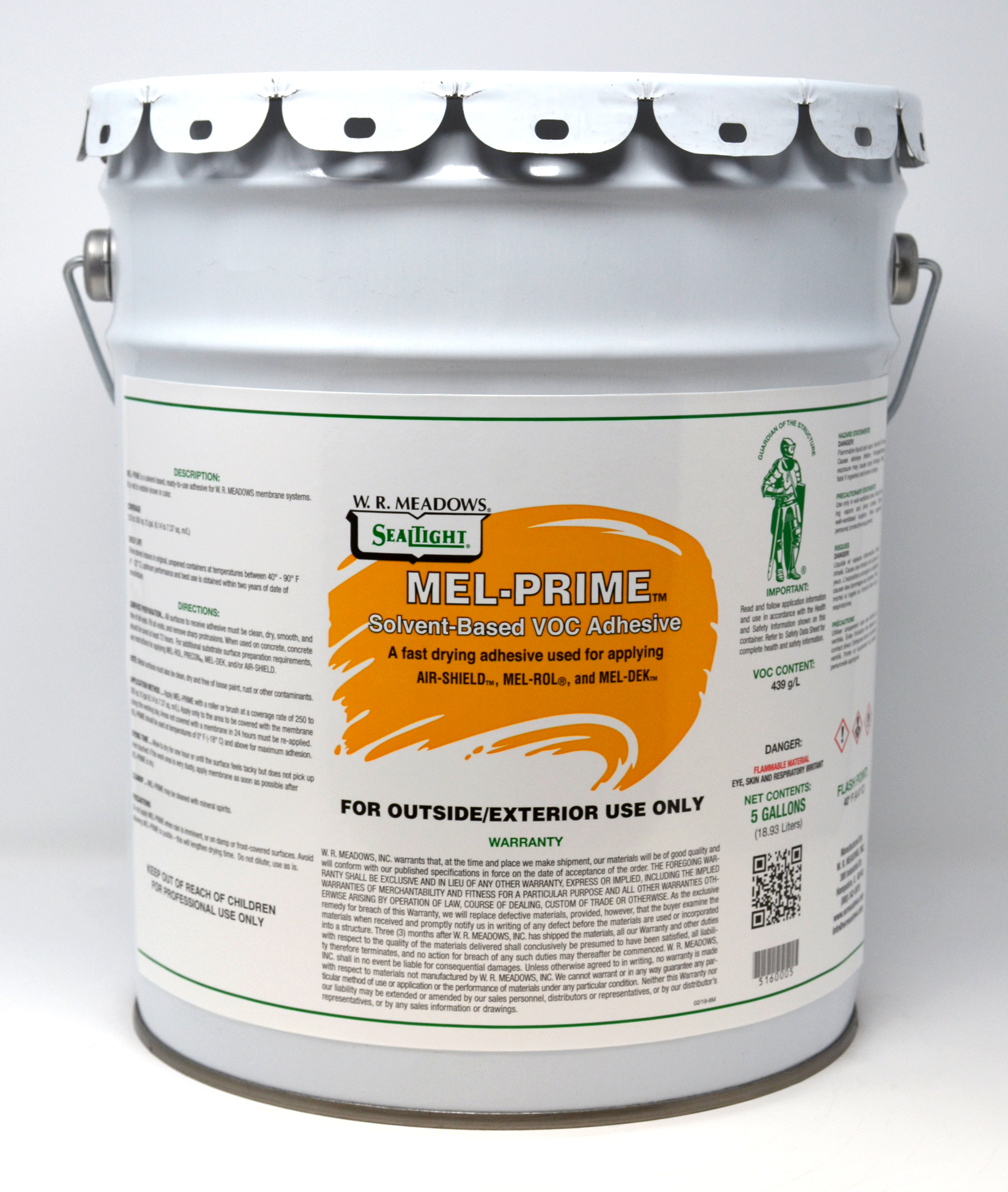 MEL-PRIME SOLVENT-BASED VOC ADHESIVE 5 GAL