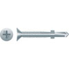#10-16 X 1-5/8 IN. 3 PT. SELF-DRILLING PHILLIPS FLAT HEAD REAMER WITH WINGS ZINC PLATED SCREWS