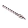 5/8 IN. X 1 TREE POINTED END CARBIDE BURR 1/4 SHANK SG 6