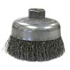 COARSE GRADE CRIMPED WIRE CUP BRUSH 6 IN DIA X 5/8-11 0.02 IN WIRE CARBON STEEL