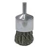 EXTRA COARSE GRADE KNOT WIRE WHEEL BRUSH 1 IN DIA 0.02 IN WIRE CARBON STEEL