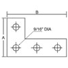 4 HOLE 3-1/2 X 5-3/8 IN. ELECTRO-GALVANIZED  GUSSET PLATE STRUT FITTING