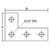 4 HOLE 3-1/2 X 5-3/8 IN. ELECTRO-GALVANIZED  GUSSET PLATE STRUT FITTING