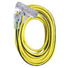 100 FT. 12/3 GAUGE SJTW YELLOW LIGHTED TRIPLE TAP EXTENSION CORD