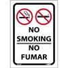 14 X 10 IN. PLASTIC NO SMOKING BILINGUAL SIGN