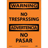 14 X 10 IN. BILINGUAL WARNING NO TRESPASSING SIGN