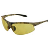 COMMANDOS CAMO AMBER SAFETY GLASSES WITH RUBBER TEMPLES
