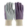 REGULAR GRADE COWHIDE LEATHER PALM SAFETY GLOVES WITH FABRIC BACK - KNITWRIST