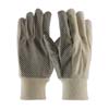 ECONOMY GRADE COTTON CANVAS SAFETY GLOVES WITH PVC DOT GRIP ON PALM THUMB AND FOREFINGER - 10 OZ