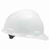 WHITE SLOTTED V-GARD PROTECTIVE HARD HAT WITH LINER
