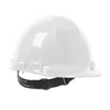 WHITE CAP STYLE HARD HAT WITH HDPE SHELL 4-POINT SUSPENSION AND PIN-LOCK ADJUSTMENT