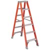 6 FOOT FIBERGLASS TWIN FRONT STEP LADDER TYPE IA 300 POUND LOAD CAPACITY