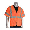 X-LARGE TO 2X-LARGE ORANGE ANSI TYPE R CLASS 3 FOUR POCKET ZIPPER MESH VEST