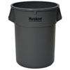 44 GALLON ROUND GRAY PLASTIC TRASH RECEPTACLE CAN