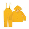 PIECE HEAVYWEIGHT PVC YELLOW RAIN SUIT WITH DETACHABLE HOOD (MULTIPLE SIZES AVAILABLE)
