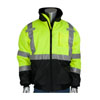 HI-VIS LIME ANSI TYPE R CLASS 3 BLACK BOTTOM BOMBER JACKET (MULTIPLE SIZES AVAILABLE)